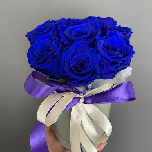 Stabilized roses -9 pieces (Blue)