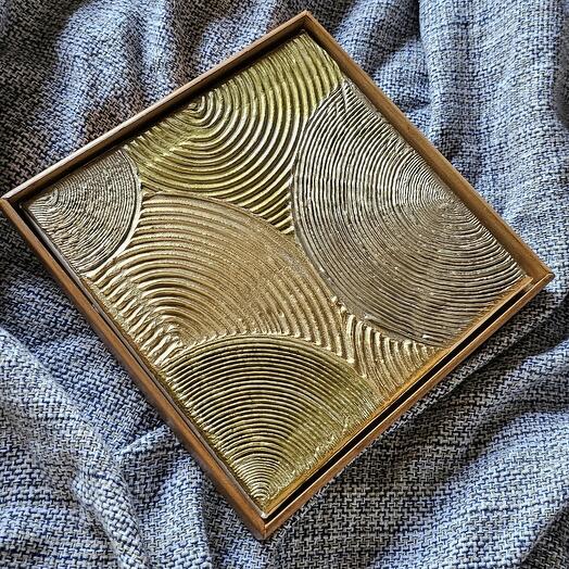 "Triplegold", 20x20 cm,framed