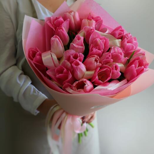 Pink tulips, 25 pcs