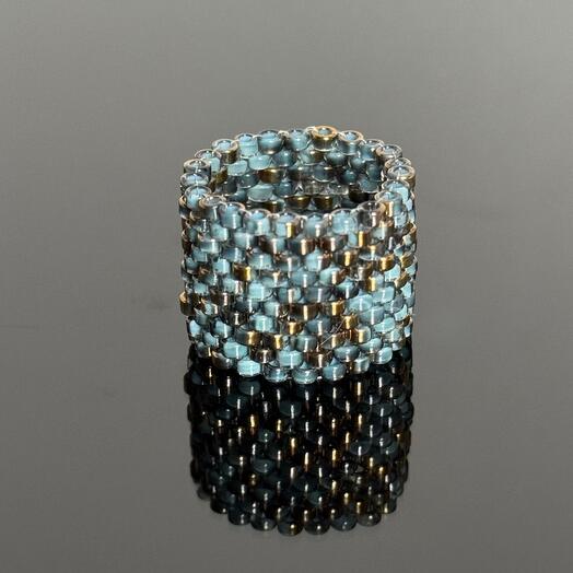 Handmade ring made of large beads