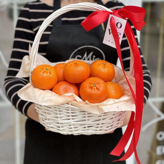 Подарочная корзина с мандаринами - 4