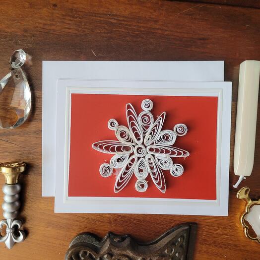 Quelled Snowflake note card