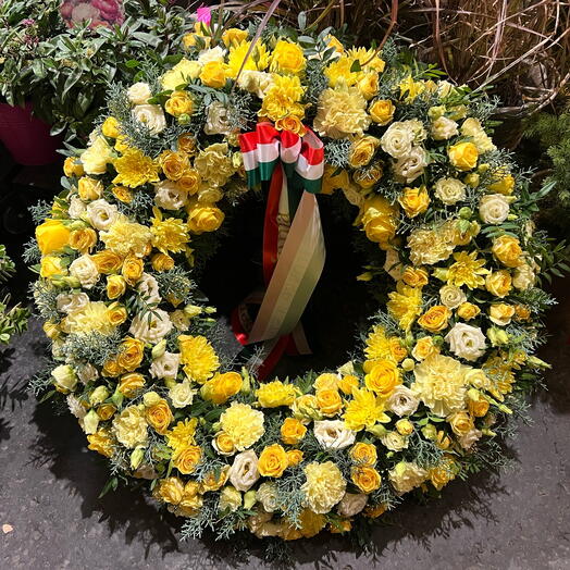 Yellow tribute wreath