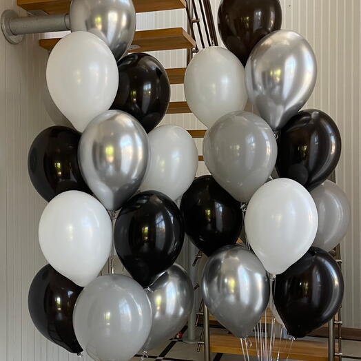 Black and White Balloon Bouquets
