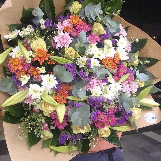 XXl purple, cream and pink bouquet