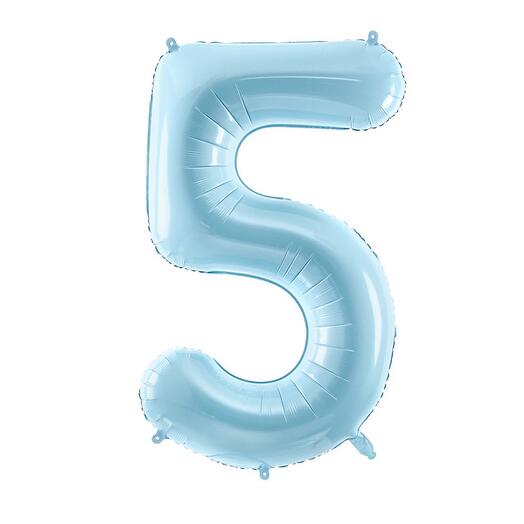 Light Blue foil balloon number 5