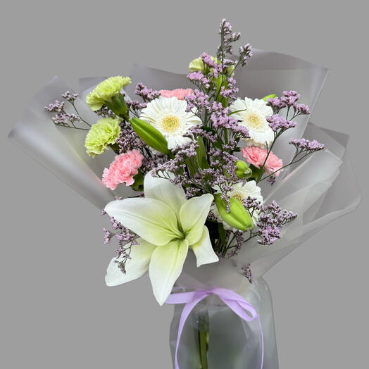 Zarif zambaklı buket