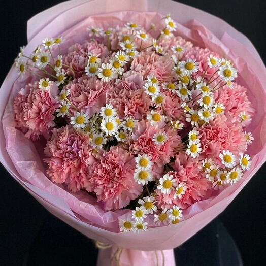 🌸 Romantik Bağ: Çəhrayı Qaranfillər   Papatya