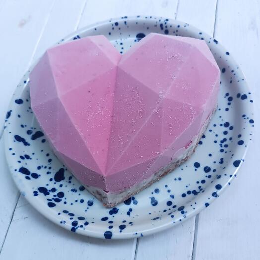 Raspberry mousse fitcake "Heart" sugar-free