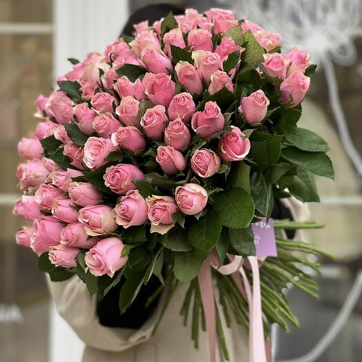 Букет из 75 розовых роз - «Celeb»
