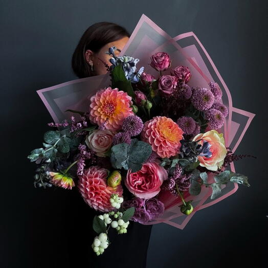 Dancing Queen (rose, mums, spray roses, eucalyptus)