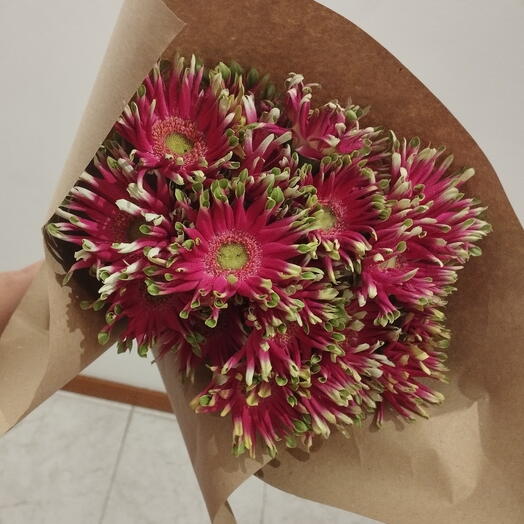 Bouquet Gerberas Kraft Marron