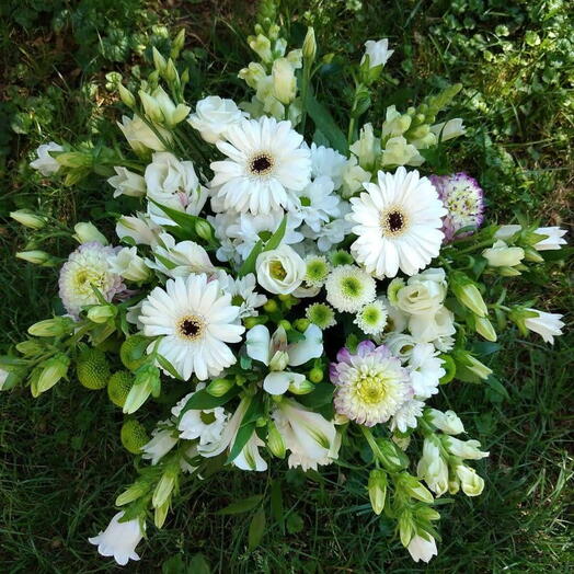 Białe kwiaty w pudełku