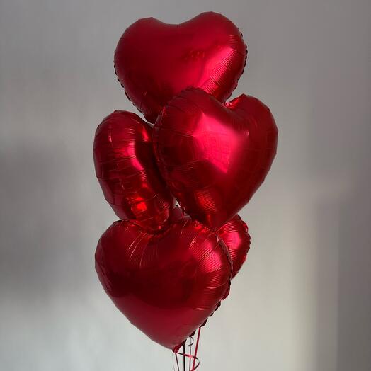 Bukiet z balonow Serca 5szt