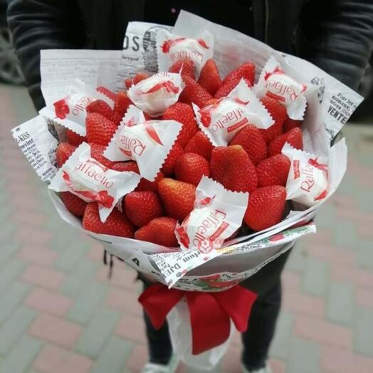 Maasika kimp Raffaelloga