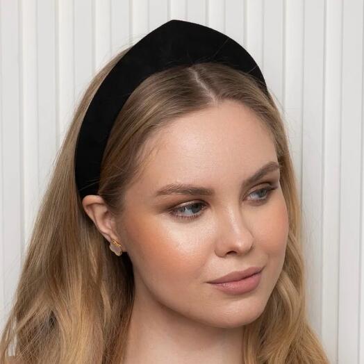Velour black kokoshnik