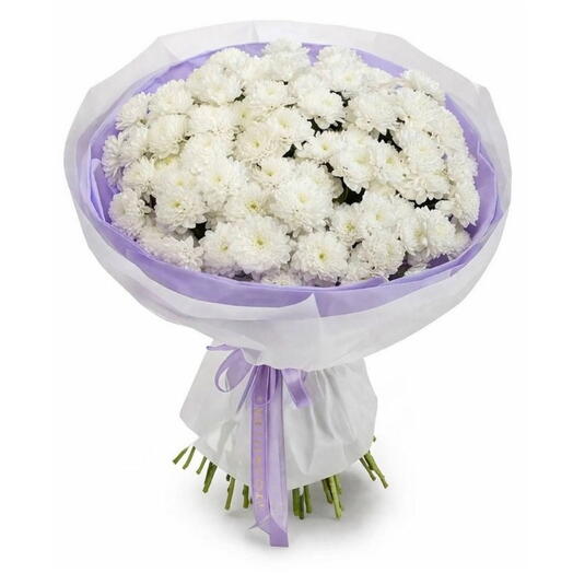 Large round bouquet with chrysanthemums
