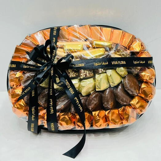 Leather Oval Tray Chocolate 1.5KG