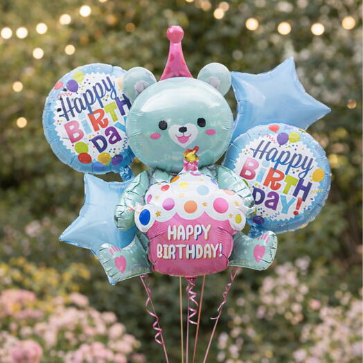 Születésnapi Lufiszett „Édes Mackó