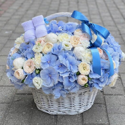 Цветочная корзина  Это мальчик💙