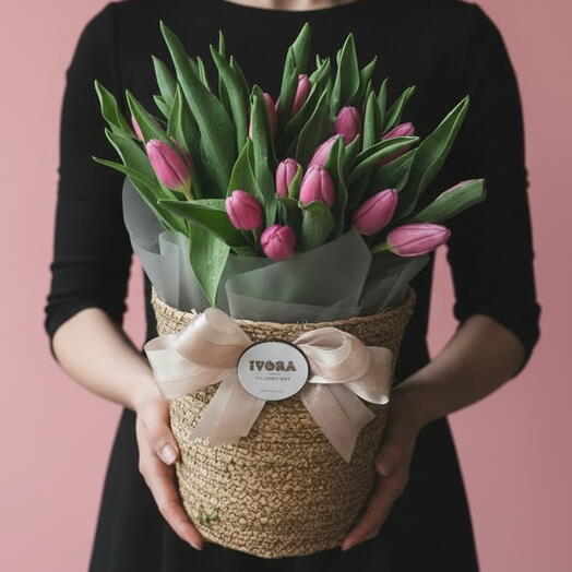 Tulips in a basket 15