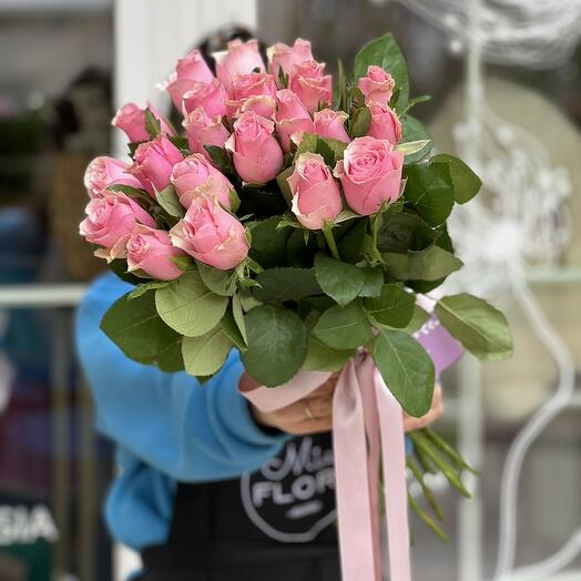 Букет из 21 розовых роз - «Celeb»