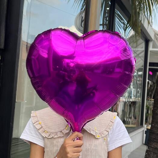 Balloon heart foil helium purple