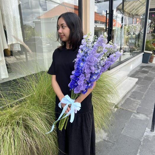 Mono Purple Mix Blue Delphinium Bouquet