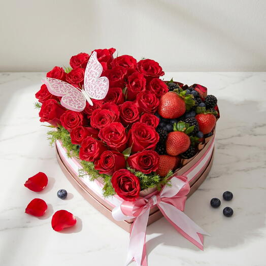 Coran Rosas rojas y fruta