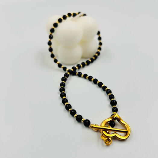 Нежное колье из натурального камня Ночь Каира