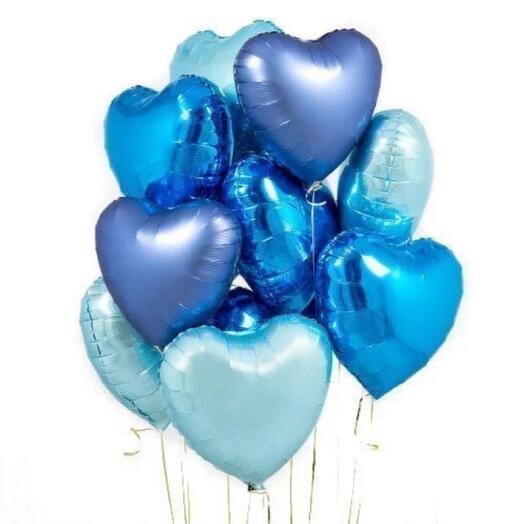 Balloon Hearts Set Sky