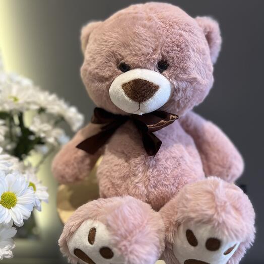 Мишка розовый