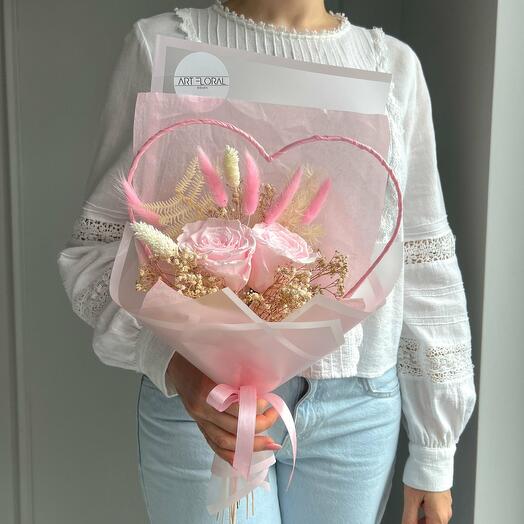 Trockenblumenstrauss "Blutenherz"