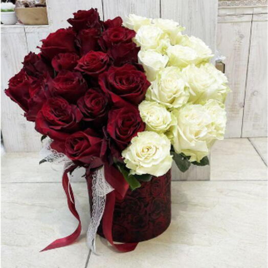 Red and white roses