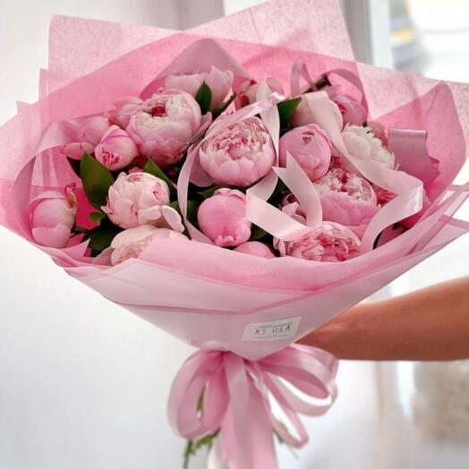 Pink Peonies, 19 pcs