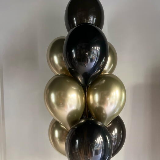 Bukiet balonowy 10 szt (czarno-złoty)