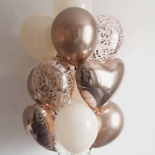 Pink golden balloons