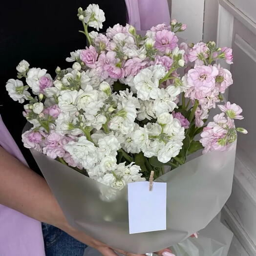 Букет из матиолы Молочно-розовая дымка