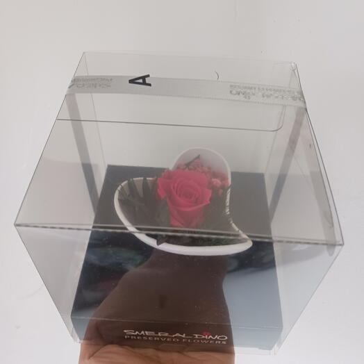 Mini stabilised rose heart, dark pink