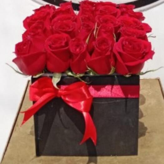 Caja con rosas
