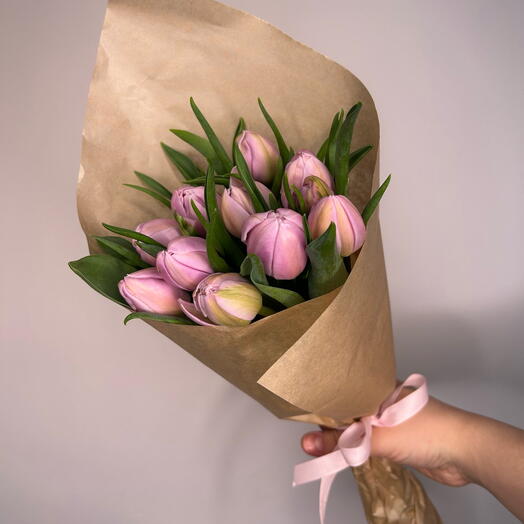 11 pink tulips