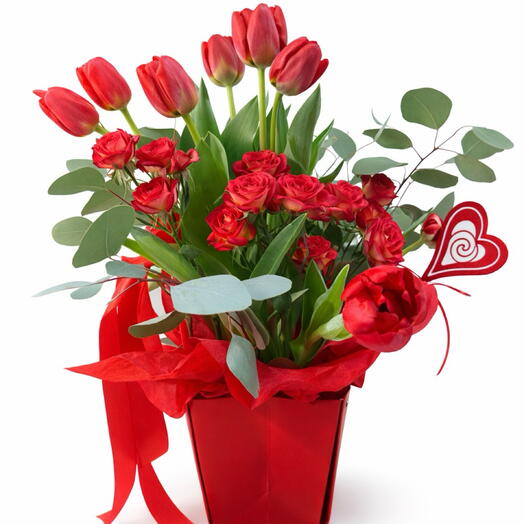 Red Passion Flower Arrangement