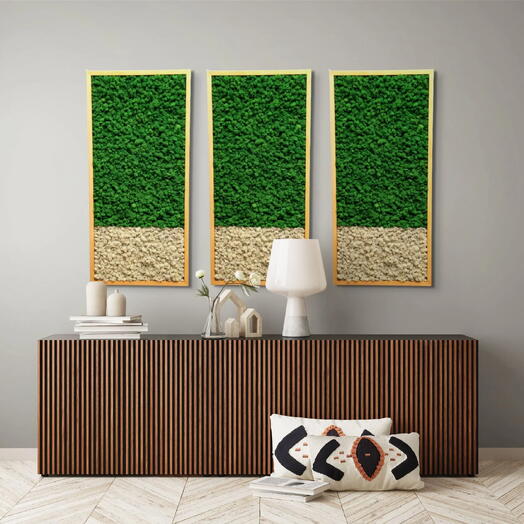 Moss Wall Art "Geometric 1" – Modern Biophilic Design with Clean Lines