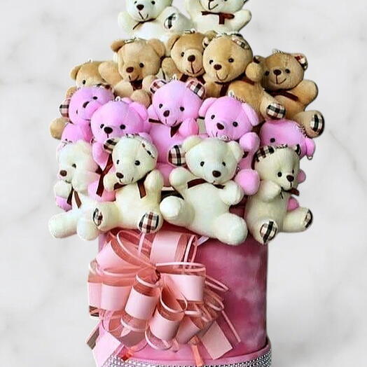 💖 Romantic Teddy Bear Bouquet Box 💖