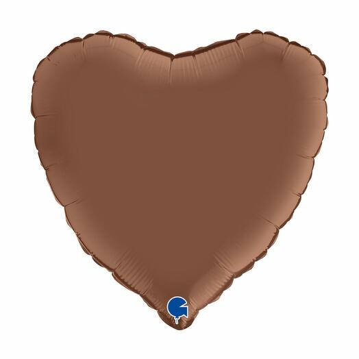 Foil heart brown
