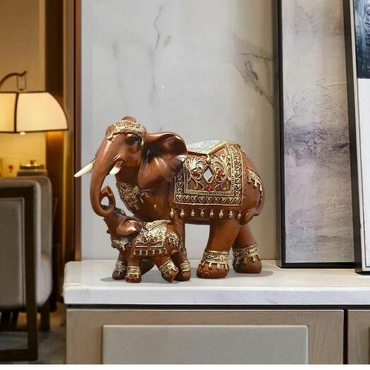 🐘🌿 Rustic Brown Mirror Work Elephant – Artisan Home Decor 🌿🐘