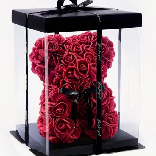 Teddybär aus Röschen in Box S