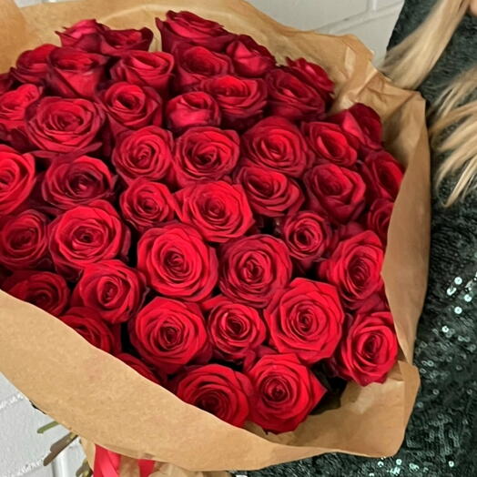 "All about love" - red roses, 50 pcs