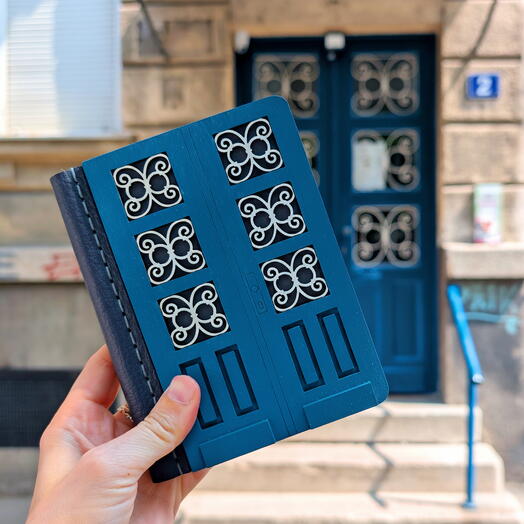 Blue and white Belgrade door journal