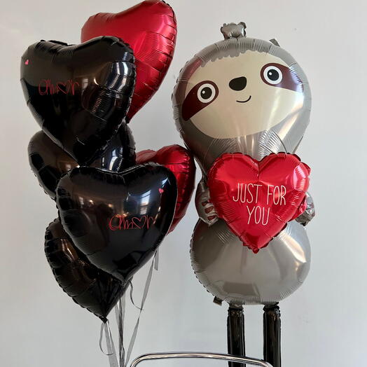 Sloth with a Bunch of Hearts